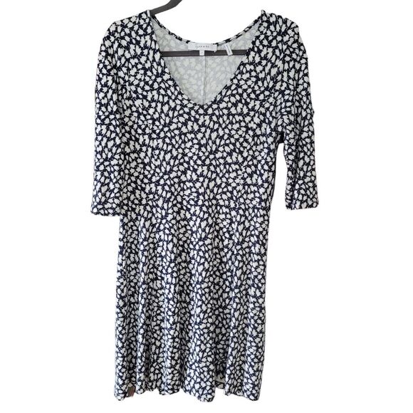 Lark & Ro Navy and White Tulip Print Dress-Size L - Picture 7 of 13